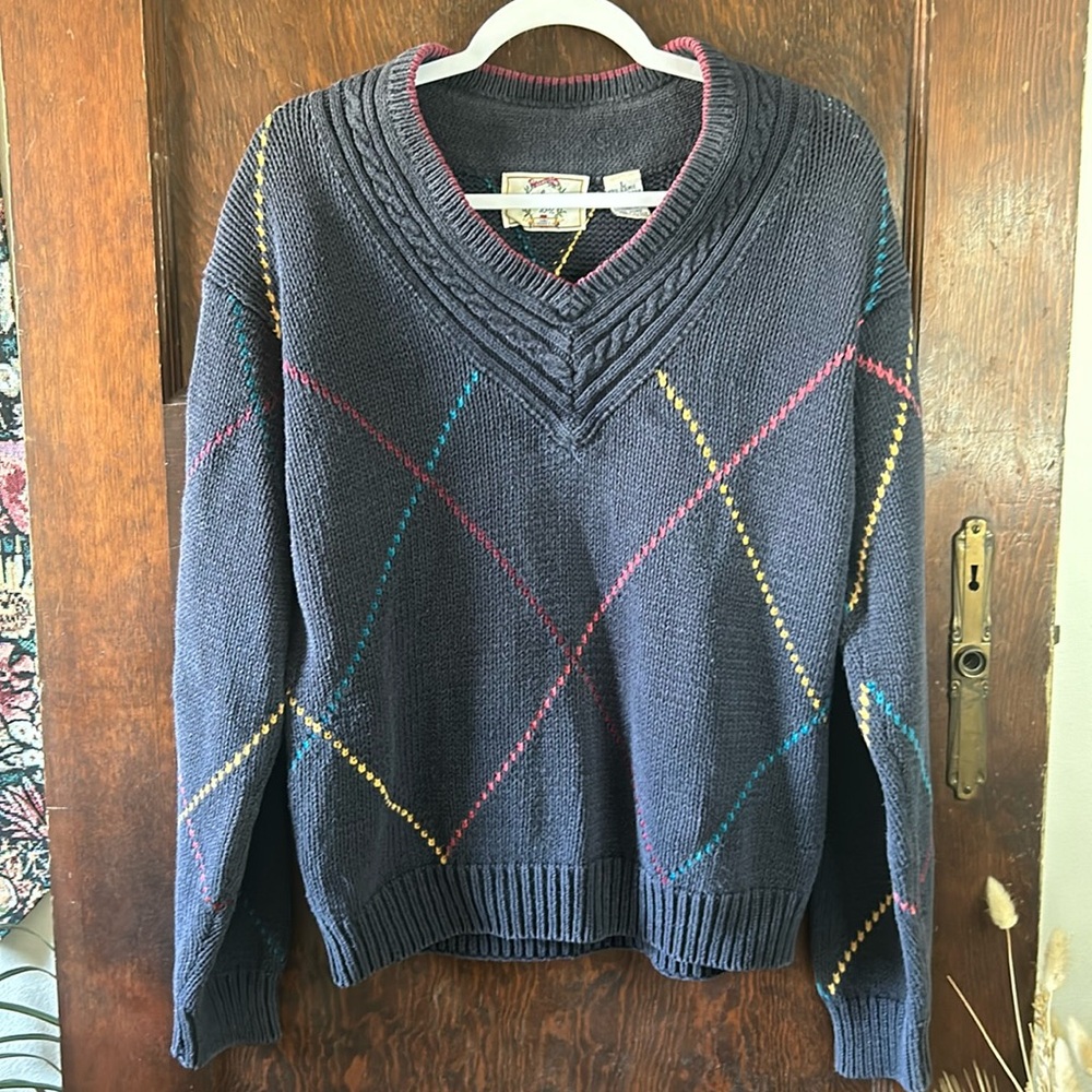 SEARS Roebuck And Co BLUE VINTAGE Thick Sweater size L